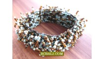 Mix Coloring Hairy Beads Bracelets Stretch Fashion 